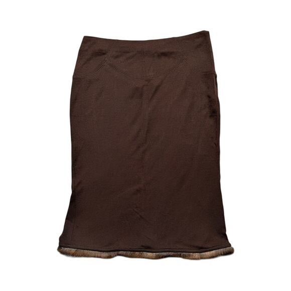 Blumarine Dresses & Skirts - Fur trim ruffled skirt